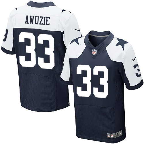 Men's Nike Dallas Cowboys #33 Chidobe Awuzie Thanksgiving Blue Stitched NFL Elite Jersey