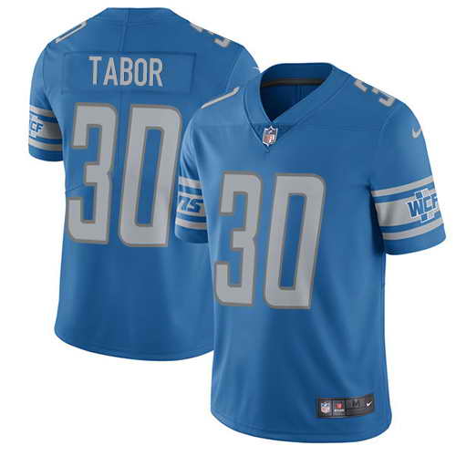 Men's Nike Detroit Lions #30 Teez Tabor Blue Team Color Stitched NFL Elite Jersey