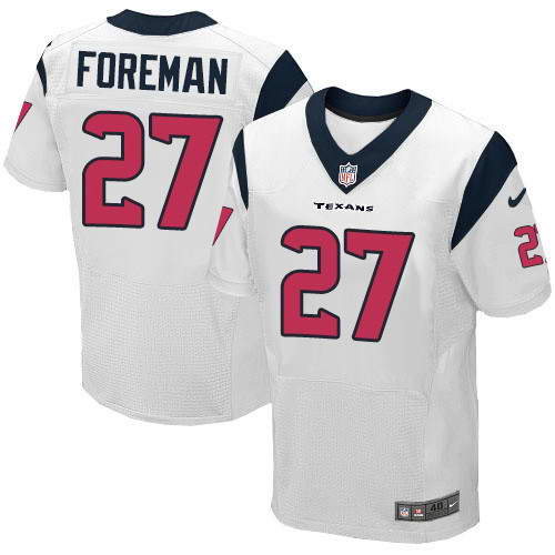 Men's Nike Houston Texans #27 D'Onta Foreman White Stitched NFL Elite Jersey