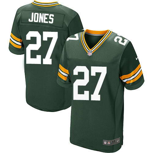 Men's Nike Green Bay Packers #27 Josh Jones Green Stitched NFL Elite Jersey