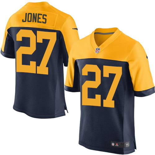 Men's Nike Green Bay Packers #27 Josh Jones Navy Blue Alternate Stitched NFL New Elite Jersey