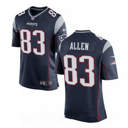Men's Nike New England Patriots #83 Dwayne Allen Navy Blue Team Color Stitched NFL Elite Jersey