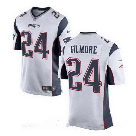 Men's Nike New England Patriots #24 Stephon Gilmore White Stitched NFL Elite Jersey