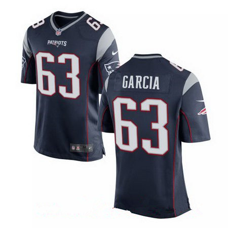 Men's Nike New England Patriots #63 Antonio Garcia Blue Stitched NFL Elite Jersey