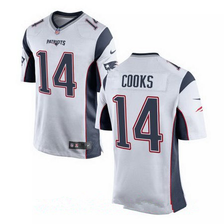 Men's Nike New England Patriots #14 Brandin Cooks White Stitched NFL Elite Jersey
