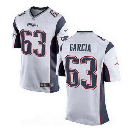 Men's Nike New England Patriots #63 Antonio Garcia White Stitched NFL Elite Jersey