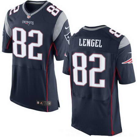 Men's Nike New England Patriots #82 Matt Lengel Navy Blue Team Color Stitched NFL Elite Jersey