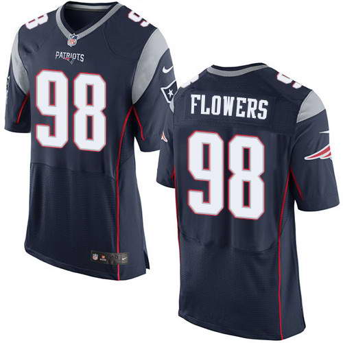 Men's Nike New England Patriots #98 Trey Flowers Navy Blue Team Color Stitched NFL Elite Jersey