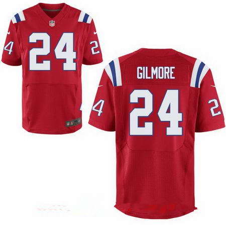 Men's Nike New England Patriots #24 Stephon Gilmore Red Stitched NFL Elite Jersey