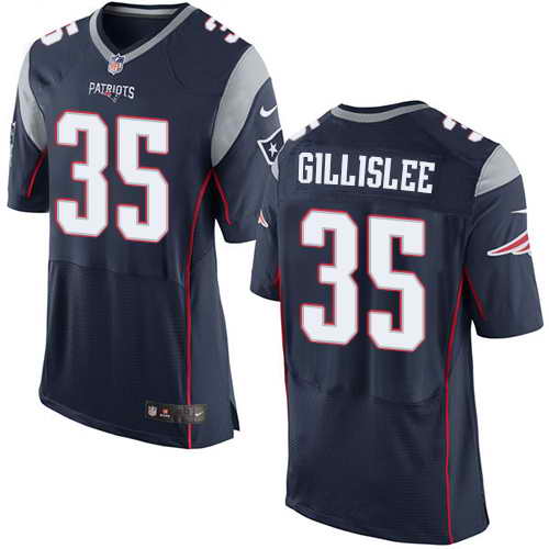 Men's Nike New England Patriots #35 Mike Gillislee Navy Blue Team Color Stitched NFL Elite Jersey
