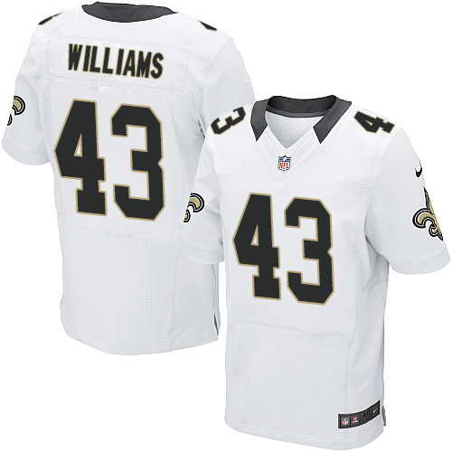 Men's Nike New Orleans Saints #43 Marcus Williams White Stitched NFL Elite Jersey