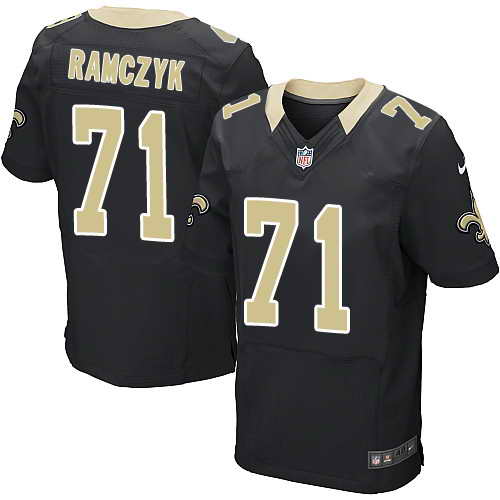 Men's Nike New Orleans Saints #71 Ryan Ramczyk Black Team Color Stitched NFL Elite Jersey