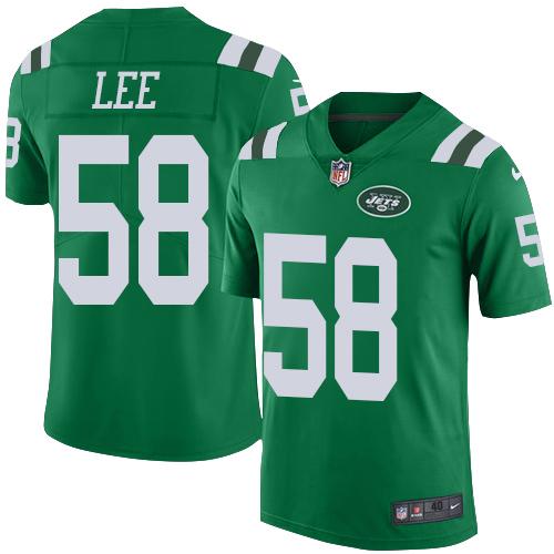 Men's Nike New York Jets #58 Darron Lee Green Stitched NFL Elite Rush Jersey