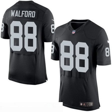 Men's Nike Oakland Raiders #88 Clive Walford Black Team Color Stitched NFL New Elite Jersey