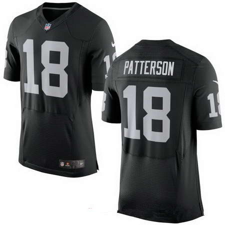Men's Nike Oakland Raiders #18 Cordarrelle Patterson Black Team Color Stitched NFL New Elite Jersey