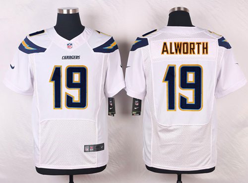 Men's Nike San Diego Chargers #19 Lance Alworth White Stitched NFL New Elite Jersey