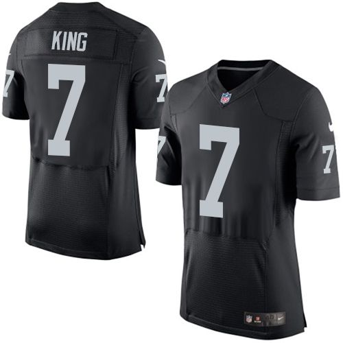 Men's Nike Raiders #7 Marquette King Black Team Color Stitched NFL New Elite Jersey