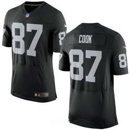 Men's Nike Raiders #87 Jared Cook Black Team Color Stitched NFL New Elite Jersey
