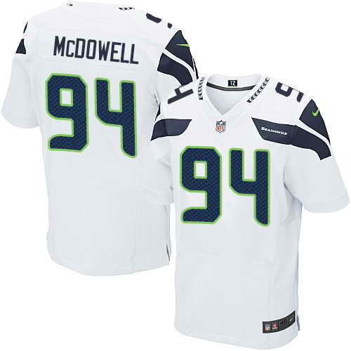 Men's Nike Seattle Seahawks #94 Malik McDowell White Stitched NFL Elite Jersey