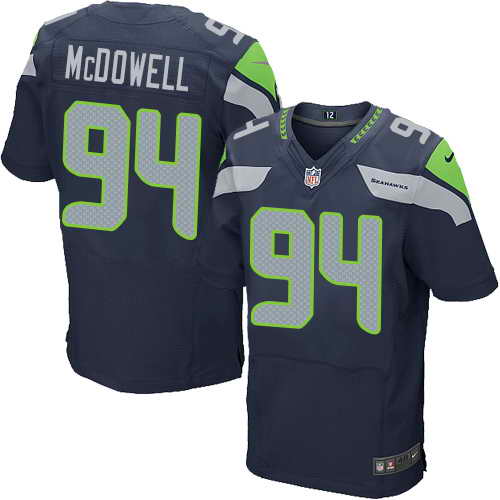 Men's Nike Seattle Seahawks #94 Malik McDowell Steel Blue Team Color Stitched NFL Elite Jersey