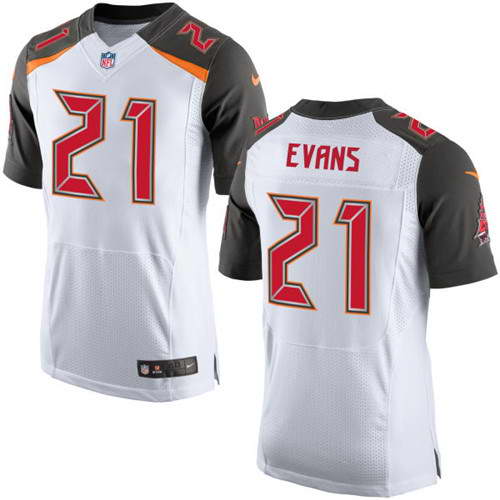 Men's Nike Tampa Bay Buccaneers #21 Justin Evans White Stitched NFL New Elite Jersey