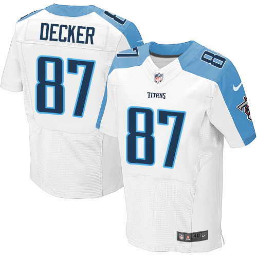 Men's Nike Tennessee Titans #87 Eric Decker White Stitched NFL Elite Jersey
