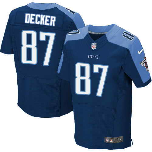 Men's Nike Tennessee Titans #87 Eric Decker Navy Blue Team Color Stitched NFL Elite Jersey