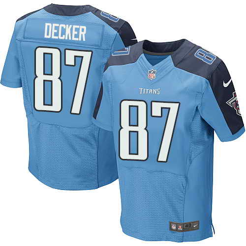 Men's Nike Tennessee Titans #87 Eric Decker Light Blue Team Color Stitched NFL Elite Jersey