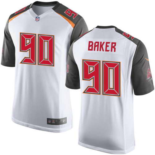 Nike Men's Tampa Bay Buccaneers #90 Chris Baker White Road NFL Elite Jersey