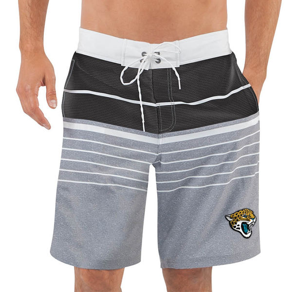 Men's Jacksonville Jaguars G-III Sports by Carl Banks Heathered GrayBlack Balance Quick Dry Swim Trunks