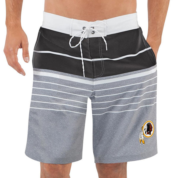 Men's Washington Redskins G-III Sports by Carl Banks Heathered GrayBlack Balance Quick Dry Swim Trunks