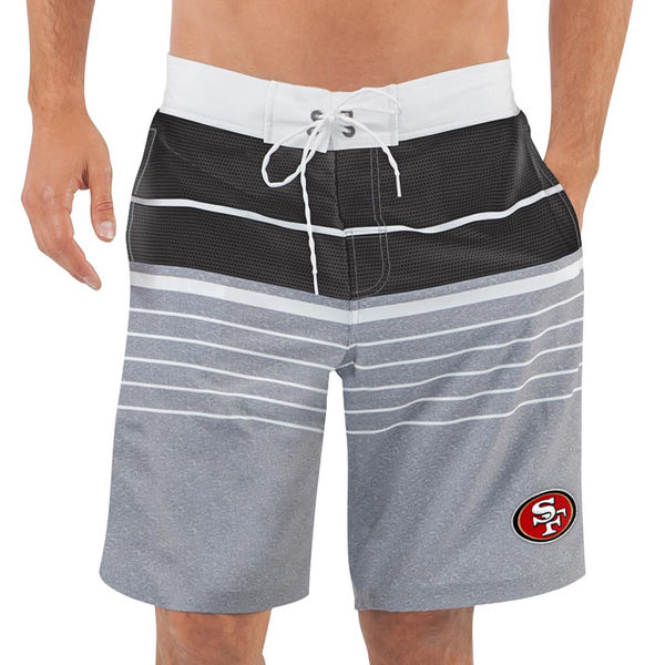 Men's San Francisco 49ers G-III Sports by Carl Banks Heathered GrayBlack Balance Quick Dry Swim Trunks