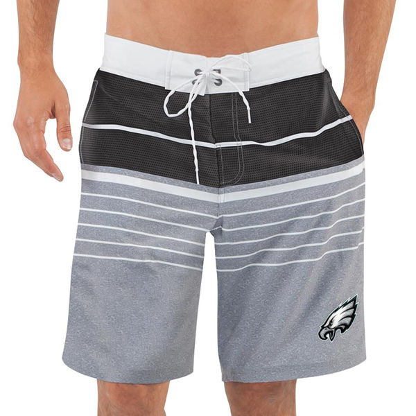 Men's Philadelphia Eagles G-III Sports by Carl Banks Heathered GrayBlack Balance Quick Dry Swim Trunks