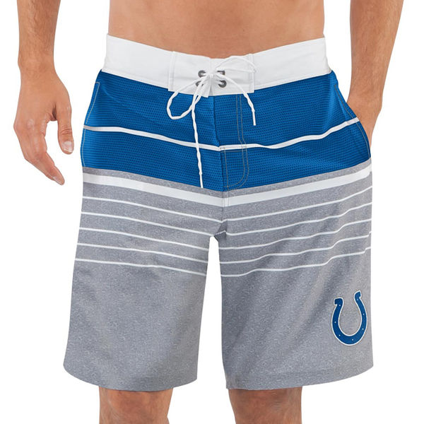 Men's Indianapolis Colts G-III Sports by Carl Banks Heathered GrayRoyal Balance Quick Dry Swim Trunks