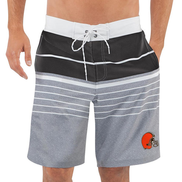 Men's Cleveland Browns G-III Sports by Carl Banks Heathered GrayBlack Balance Quick Dry Swim Trunks