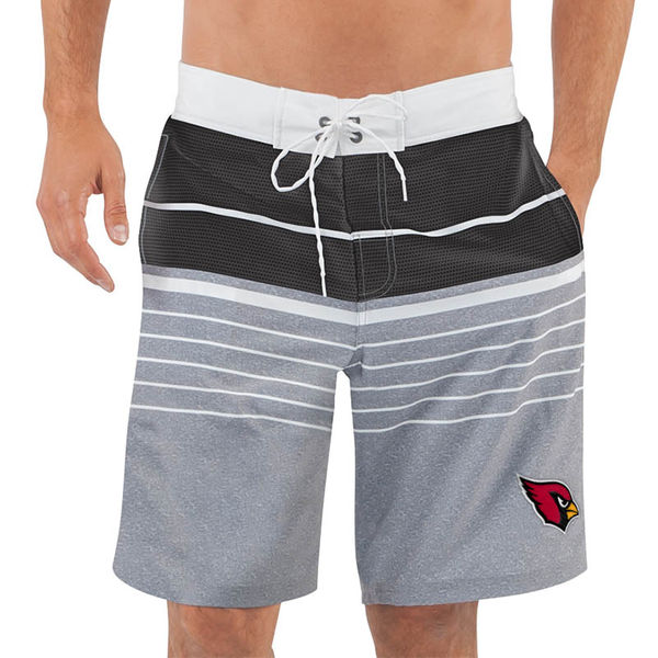 Men's Arizona Cardinals G-III Sports by Carl Banks Heathered GrayBlack Balance Quick Dry Swim Trunks