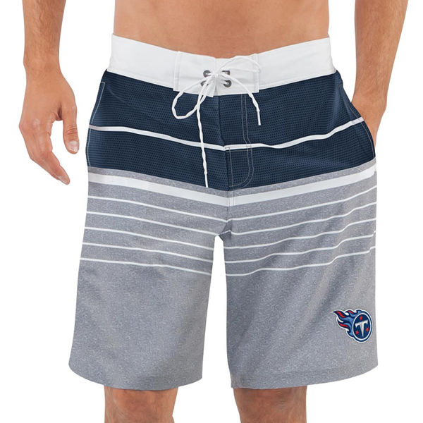 Men's Tennessee Titans G-III Sports by Carl Banks Heathered GrayNavy Balance Quick Dry Swim Trunks
