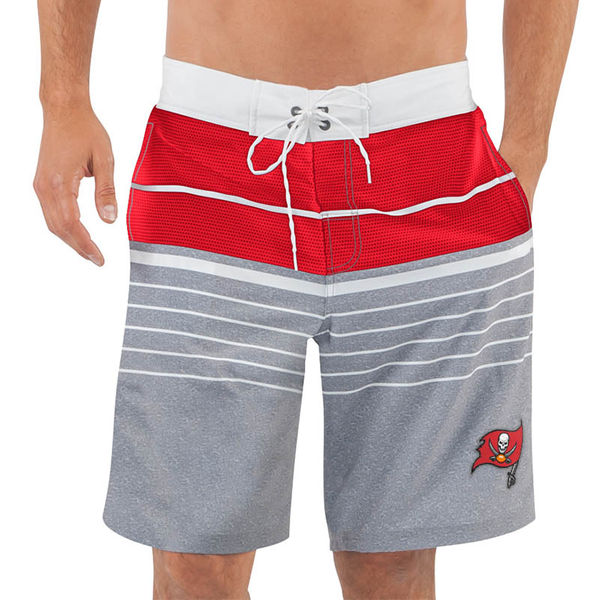Men's Tampa Bay Buccaneers G-III Sports by Carl Banks Heathered GrayRed Balance Quick Dry Swim Trunks