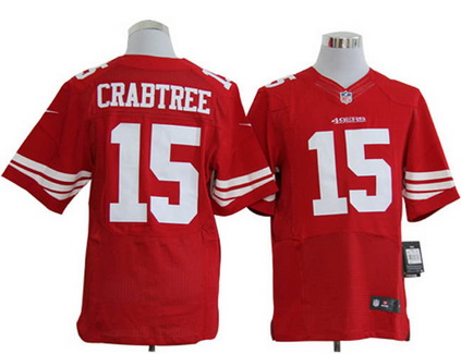 Size 60 4XL San Francisco 49ers #15 Michael Crabtree Red Stitched NFL Nike Elite Jersey