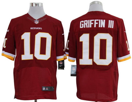 Size 60 4XL Washington Redskins #10 Robert Griffin III Red Stitched Nike Elite Jersey