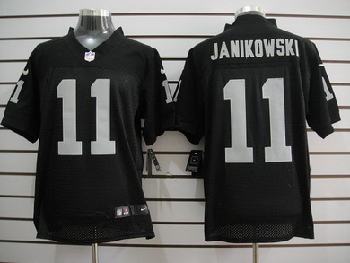 Size 60 4XL Oakland Raiders Sebastian Janikowski #11 Black Stitched Nike Elite Jersey