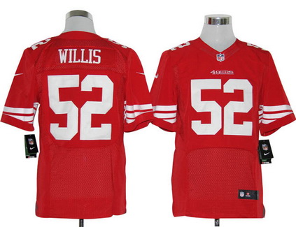 Size 60 4XL San Francisco 49ers #52 Patrick Willis Red Stitched Nike Elite NFL Jersey