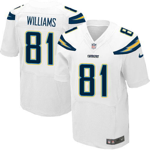 Nike Men's Los Angeles Chargers #81 Mike Williams White Stitched NFL New Elite Jersey