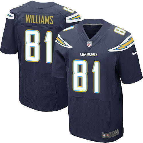 Nike Men's Los Angeles Chargers #81 Mike Williams Navy Blue Team Color Stitched NFL New Elite Jersey
