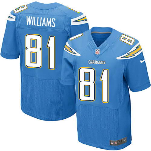 Nike Men's Los Angeles Chargers #81 Mike Williams Electric Blue Alternate Stitched NFL New Elite Jersey