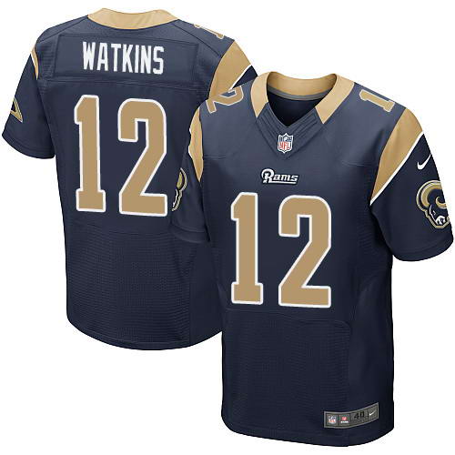 Nike Men's Los Angeles Rams #12 Sammy Watkins Navy Blue Team Color Stitched NFL Elite Jersey