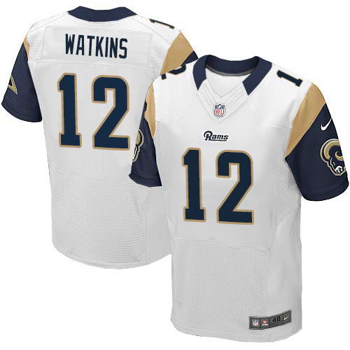 Nike Men's Los Angeles Rams #12 Sammy Watkins White Stitched NFL Elite Jersey