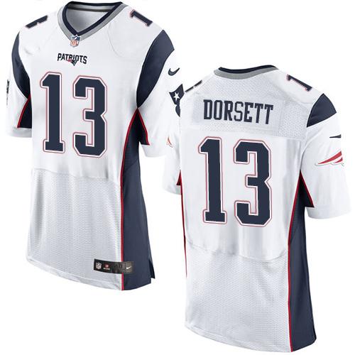 Nike Men's New England Patriots #13 Phillip Dorsett White Stitched NFL Elite Jersey
