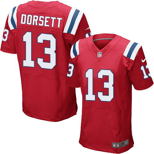 Nike Men's New England Patriots #13 Phillip Dorsett Red Alternate Stitched NFL Elite Jersey