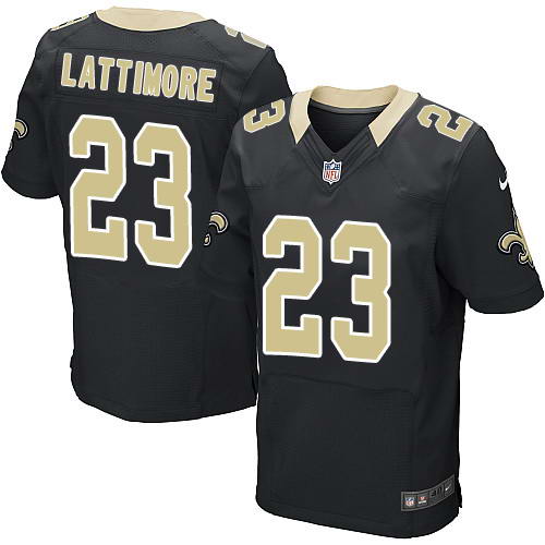 Nike Men's New Orleans Saints #23 Marshon Lattimore Black Team Color Men's Stitched NFL Elite Jersey